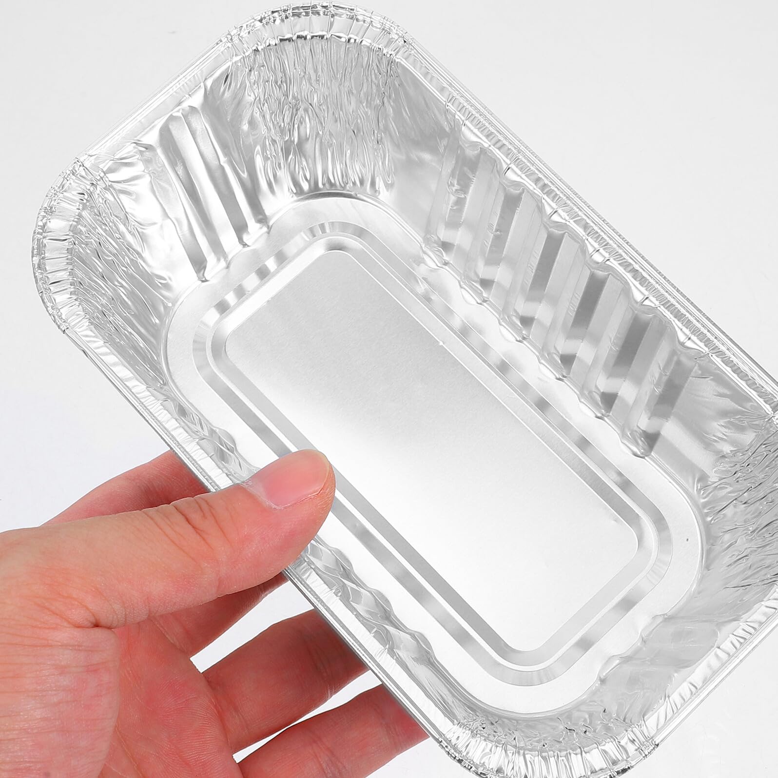 Teglie per Plumcake e Tortiere Rettangolari in Alluminio Resistente alle Alte Temperature Coperchio, Confezione da 50 Pezzi per Cottura e Conservazione di Dolci, per Feste