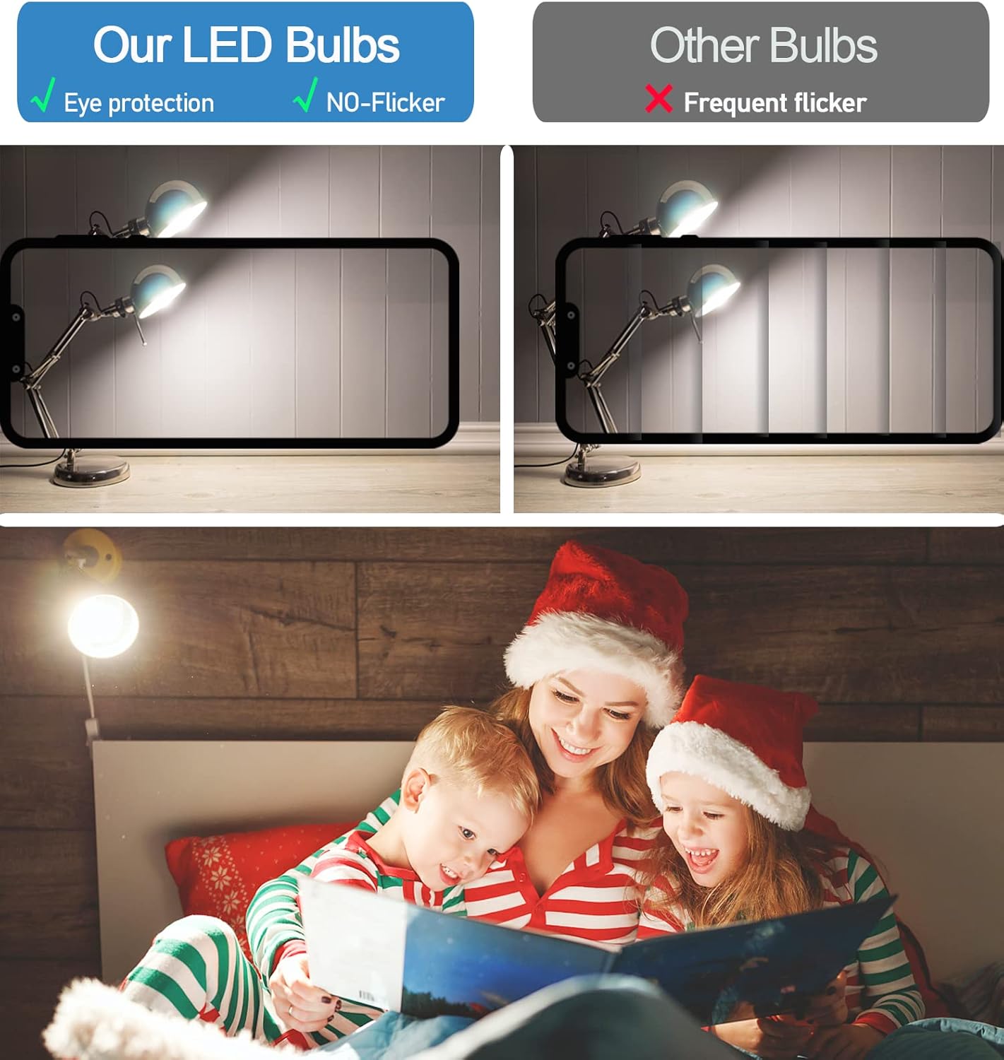 E26 LED Bulb, 60W Equivalent Light Bulb, 9W Medium Screw Base Bulb, Non-Dimmable, Daylight White 5000K 4 Packs