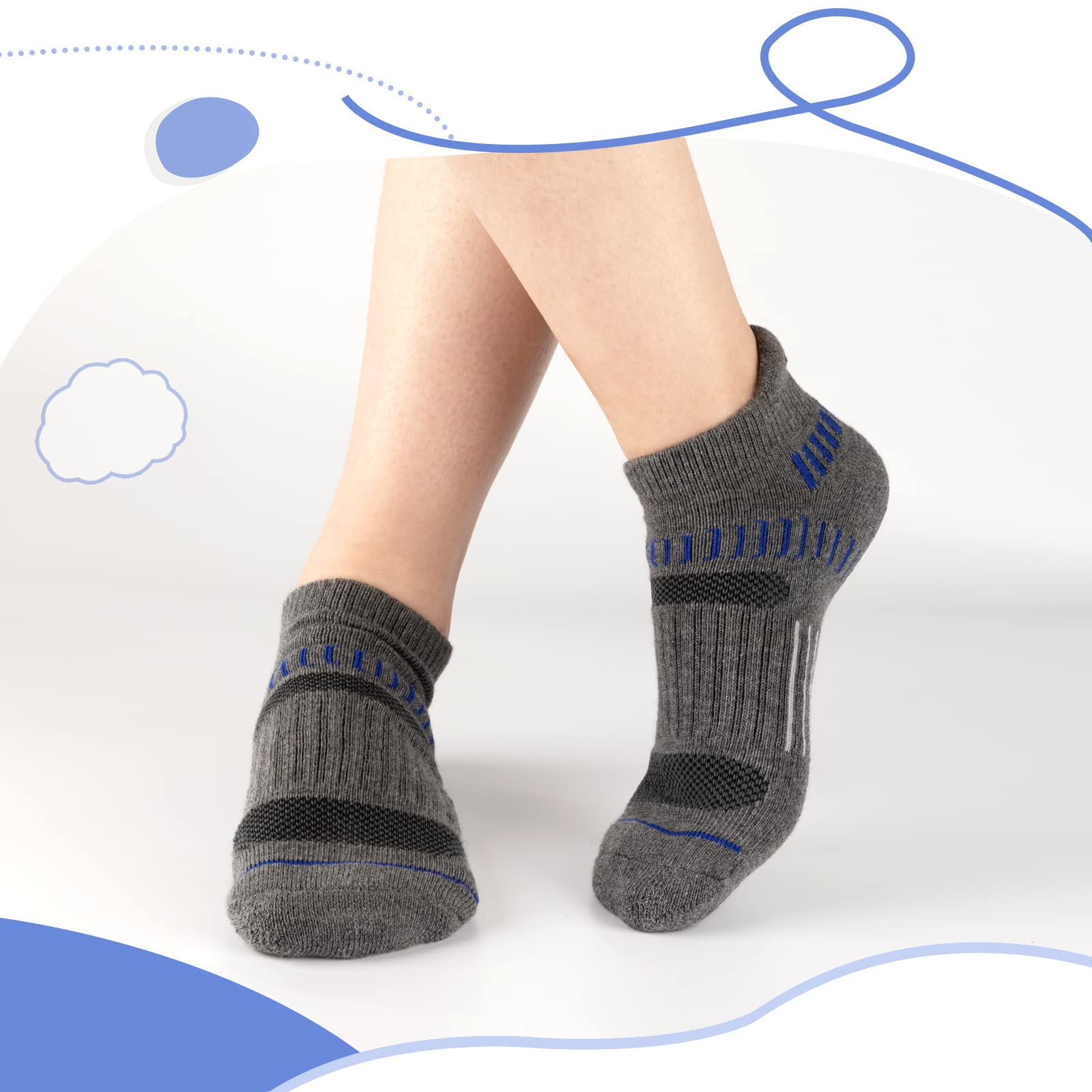Comfoex 10 pares de calcetines deportivos para niños de 4 a 6, 8 a 10, 6 a 8 años, calcetines cortos de algodón con suela acolchada