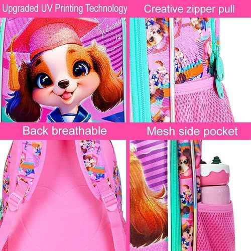 Miniatura 5 de AGSDON 3PCS Backpacks for Girls, 16" Elementary Kids Backpack Preschool School Bookbags and Lunch Box