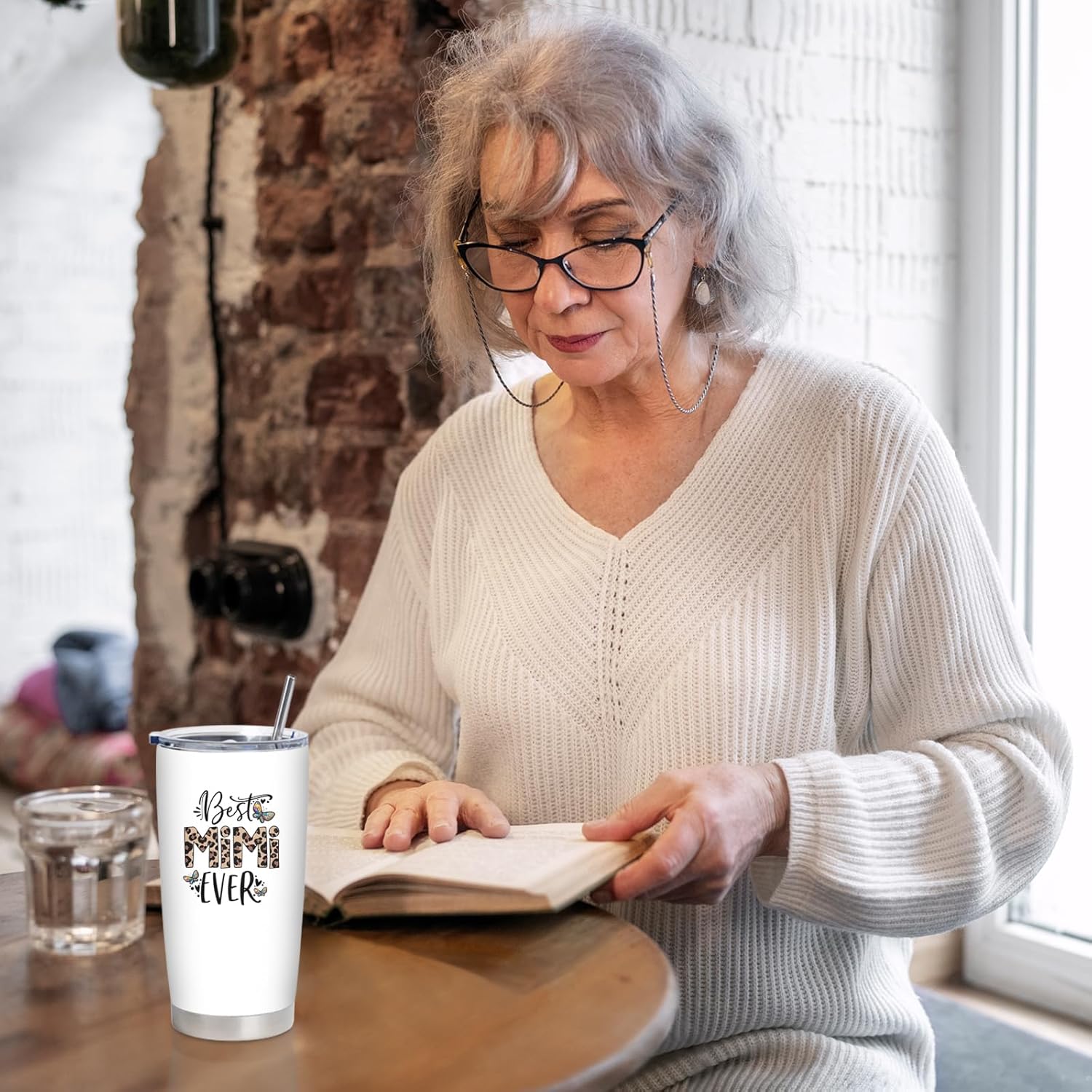 Mimi Gifts, Mimi Gifts for Grandma, Birthday Gift for Grandma from Grandkids, 20 oz Stainless Steel Tumbler With Lid & Straw - Image 4