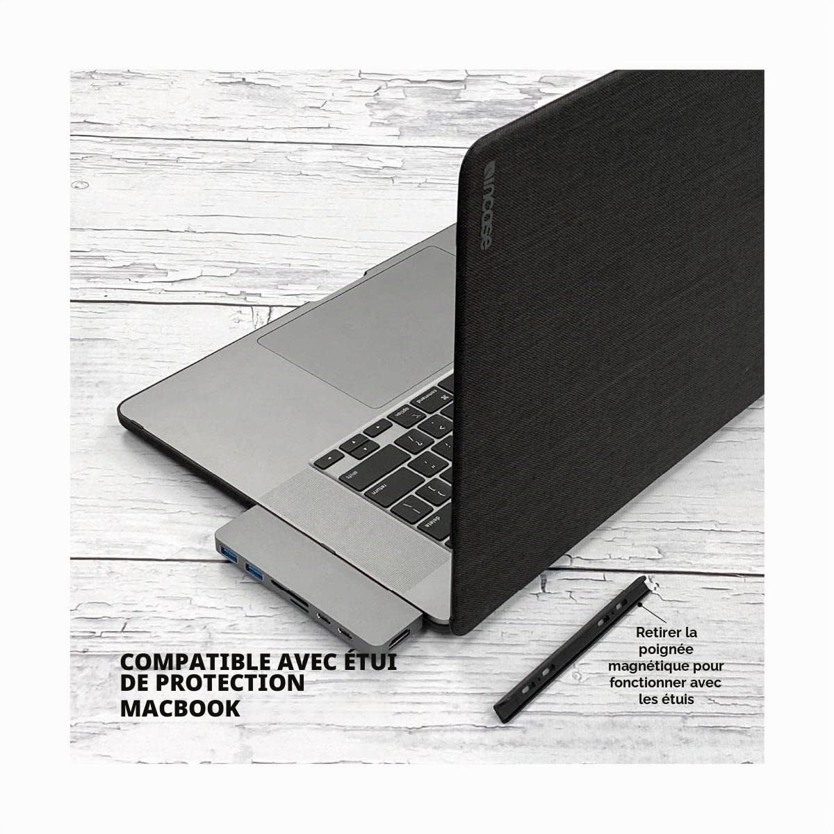 Hyper Drive Duo Pro Hub USB C 7 en 2 100 W PD – Station d'accueil argentée avec HDMI 4K60 Hz HDR, Gigabit Ethernet, USB-C/USB-A 10 Gbit/s, MicroSD, Station d'accueil Audio USB C 3,5 mm, Station