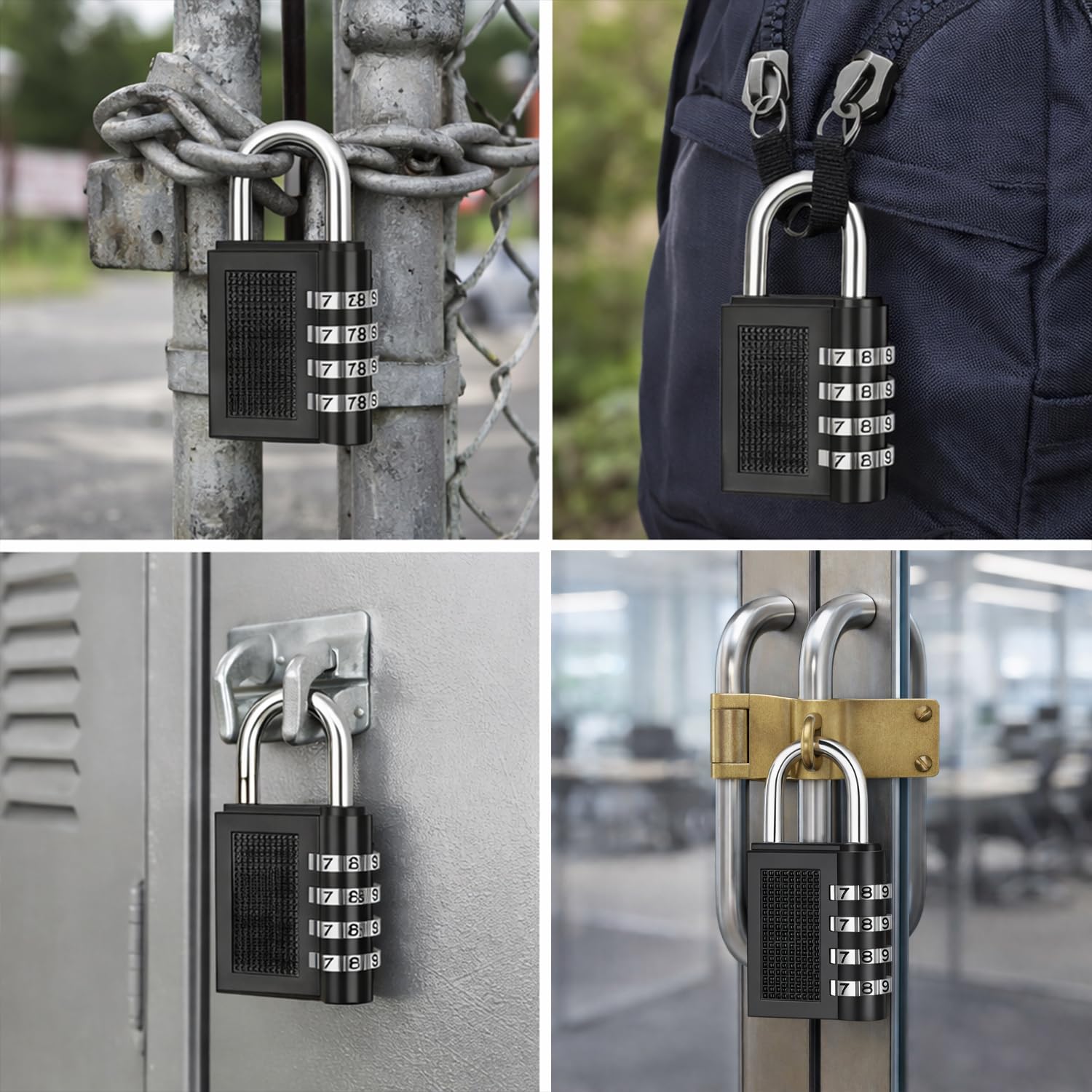 Oblivion Number Lock Set of 2 – Multicolour 4-Digit Number Combination Anti-Theft Metal Lock for Travel Bag, Luggage, Door, Tool Box, Resettable PIN Number Padlock (Initial Password 0-0-0-0) — Amazon image 8