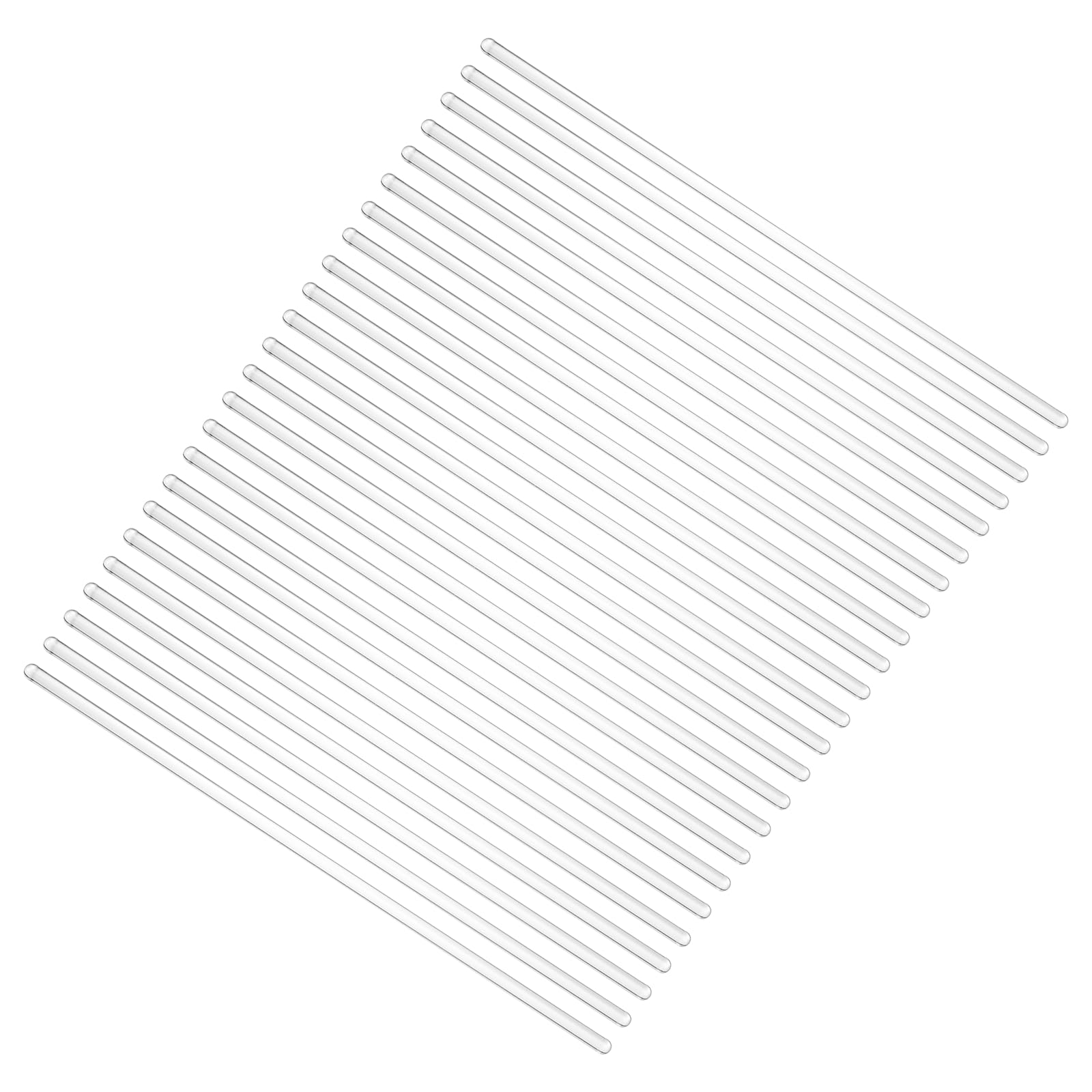 PATIKIL Varilla De Vidrio De Borosilicato 11.81 Pulgadas 8 Mm De Diámetro De Vidrio Para Café Cóctel Cucharas Mezcladoras Para Mezclar Laboratorio Cocina Bar 24 Pcs