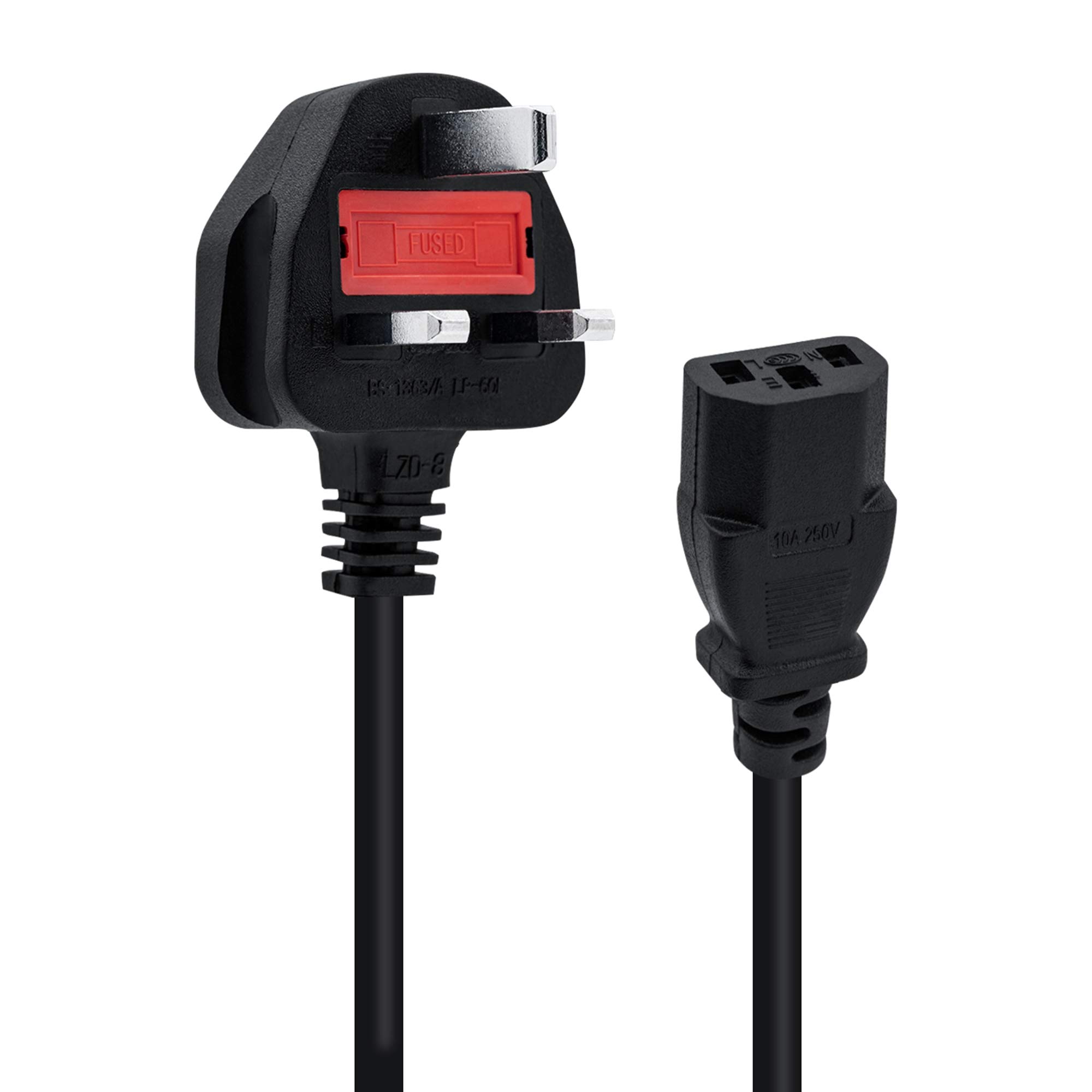 Buy Mcbazel 1.2 meter UK Power Cable (IECC13 to BS1363) Kettle Lead/Power Cord compatible with
