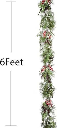 Miniatura 4 de Guirnalda de pino de Navidad, guirnalda de uñas artificiales para interiores y exteriores, puerta de jardín, decoración del hogar para vacaciones de