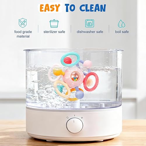 Miniatura 7 de Juguetes de dentición para bebés de 0 a 6 a 12 meses, mordedor de silicona de grado alimenticio sin BPA, juguetes sensoriales para masticar, regalos