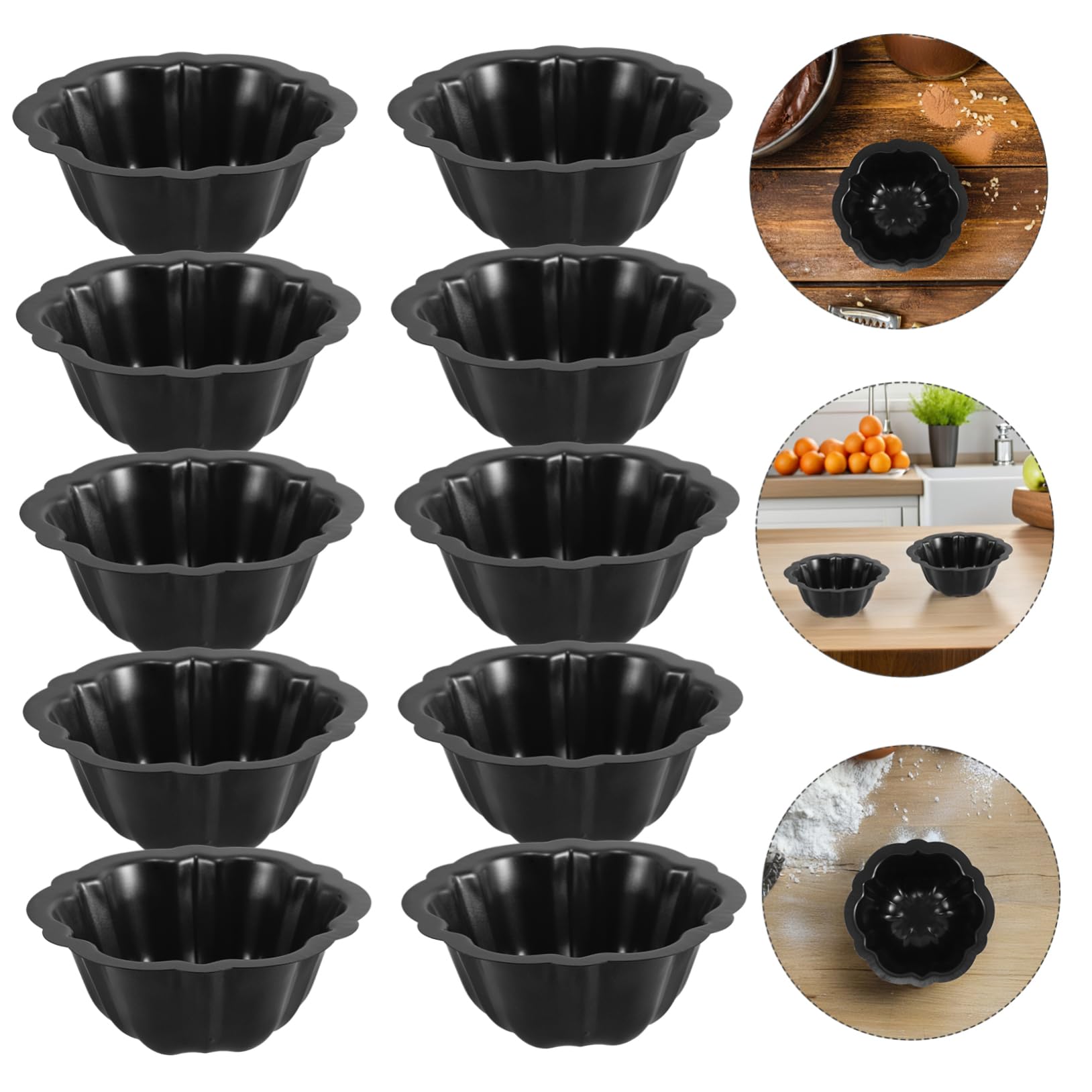 UKCOCO Moldes Para Pasteles Mini Antiadherentes 10 Unidades Formas Corazón Redondo Cuadrado Silicona Resistente Para Hornear Repostería Fiestas Cumpleaños