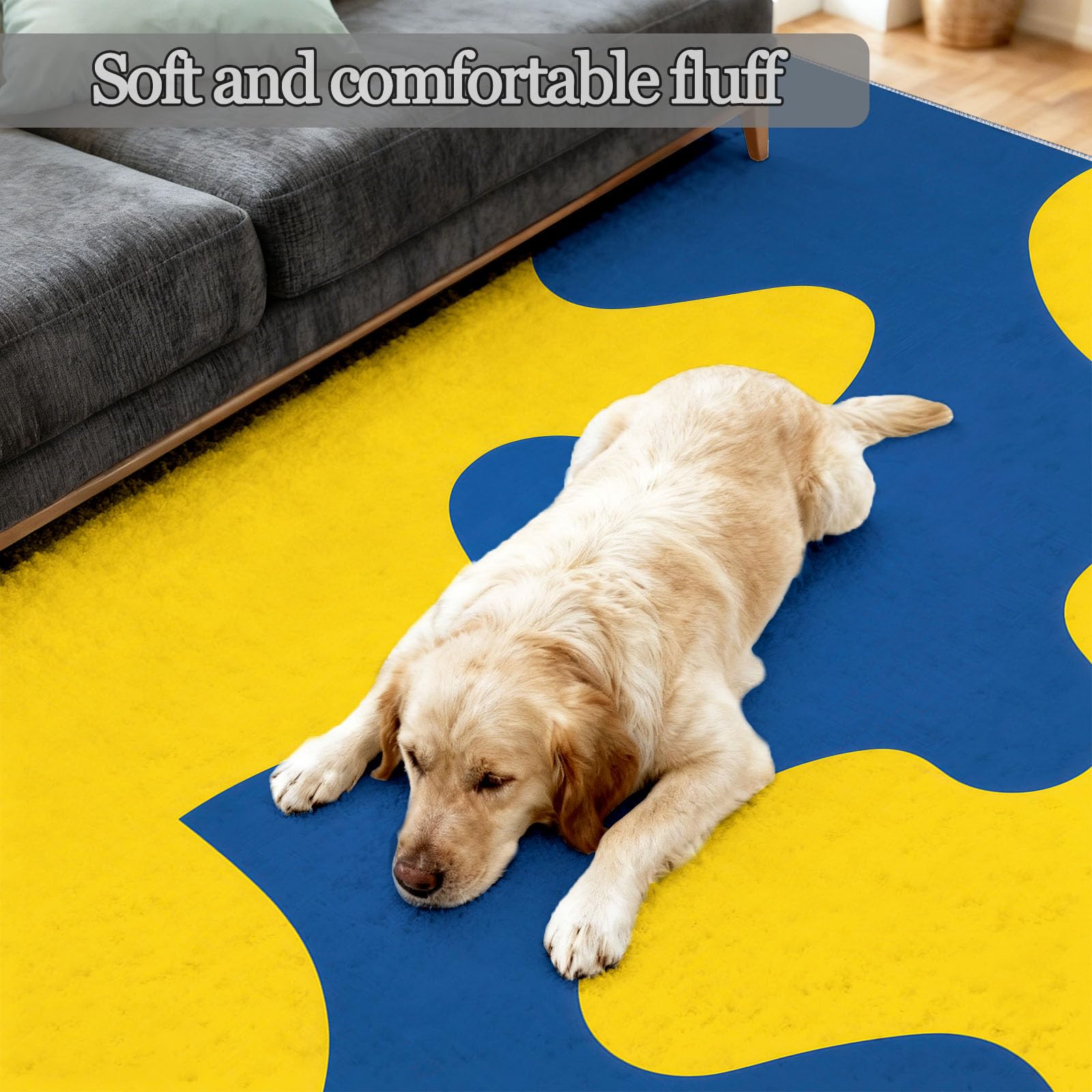 Tapis Pièces De Puzzle Abstraites Minimaliste Ludique