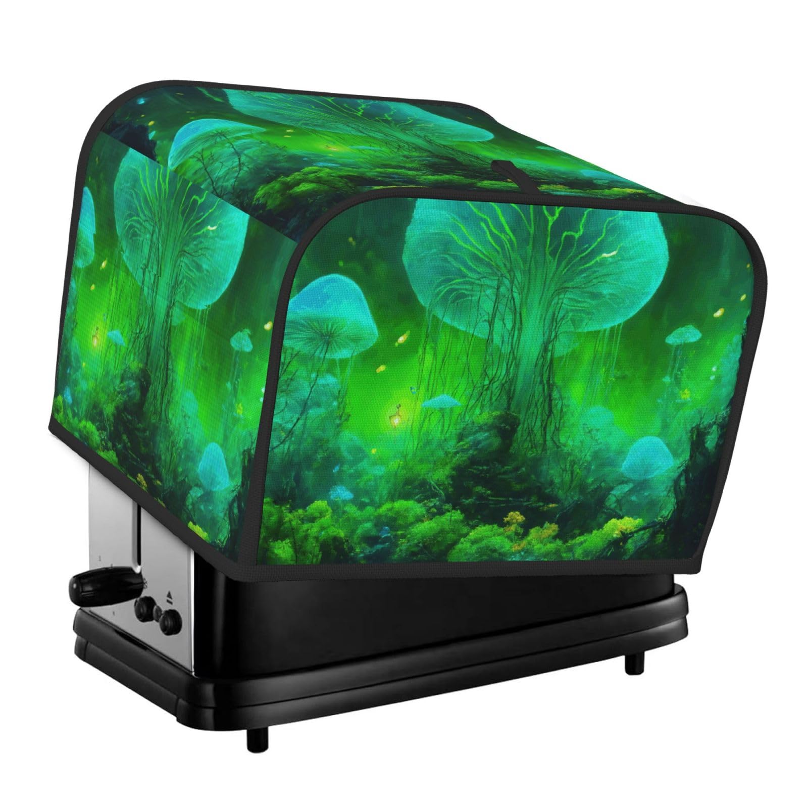 Magic Mushroom Print 4-Slice Toaster Cover Dustproof Waterproof Kitchen Appliance Protector For Bread