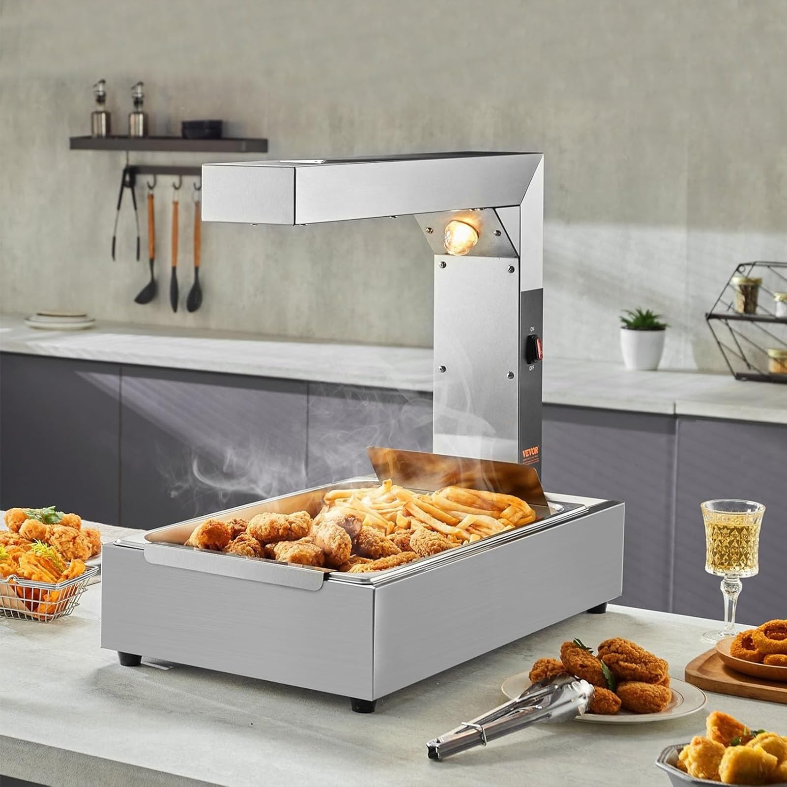 Amazon.co.jp: フライドポテトヒートランプ、自立型ウォーミングダンプ