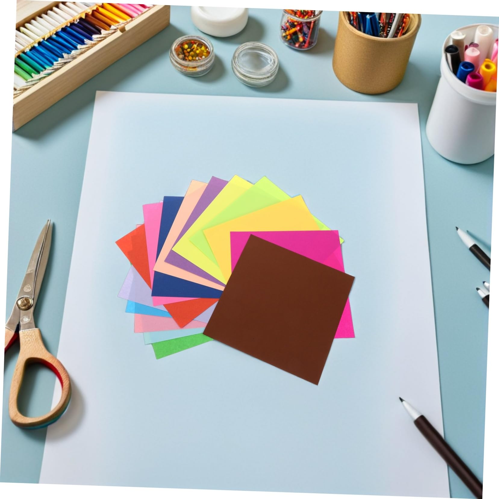 600 Blatt Origami Papier Doppelseitige Farbige für DIY Projekte und Kreative Schulaktivitäten Geeignet für Verschiedene Bastelarbeiten