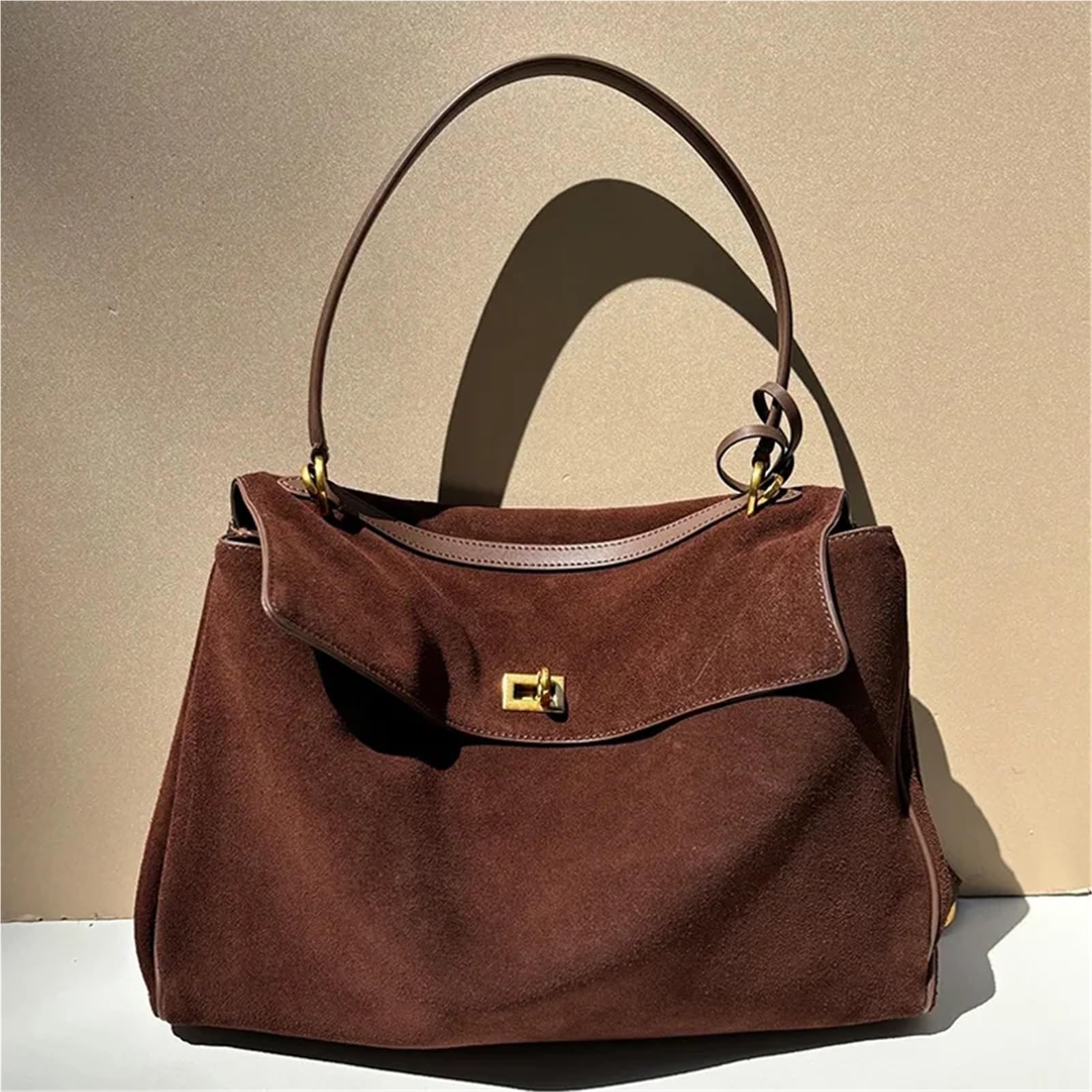 Bolso de mano Retro for mujer otoño, bolso hombro gran capacidad piel ante, Vintage for viajes trabajo diarios