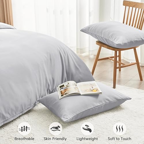 Miniatura 6 de Sasttie Funda de edredón tamaño Queen, funda de edredón suave cepillada con cierre de cremallera, juego de funda de edredón de 3 piezas tamaño
