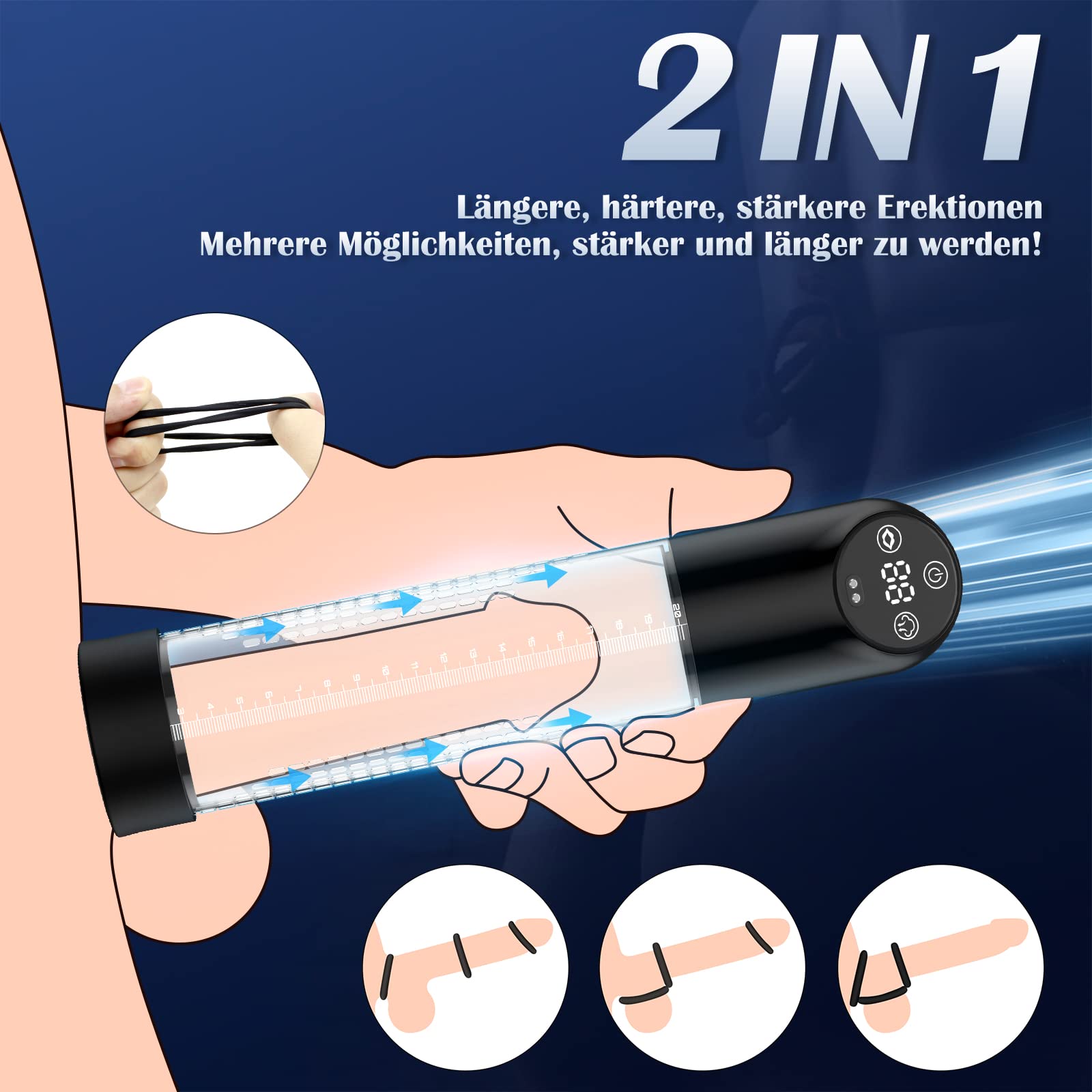 IPX7 Elektrische Penispumpe fr Penisvergrerung & Erektion
