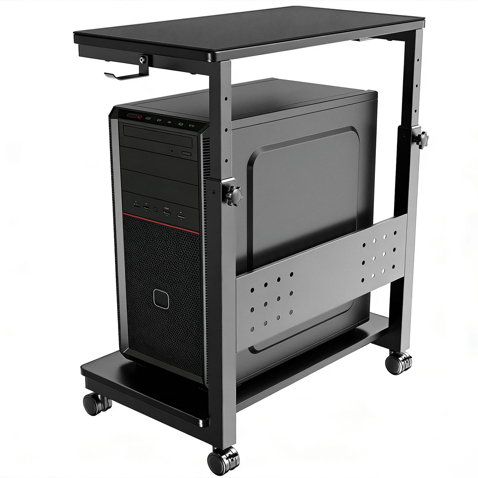Amazon | WORLDLIFT 昇降式 パソコンワゴン L字デスク 50.5～80.5cm 7