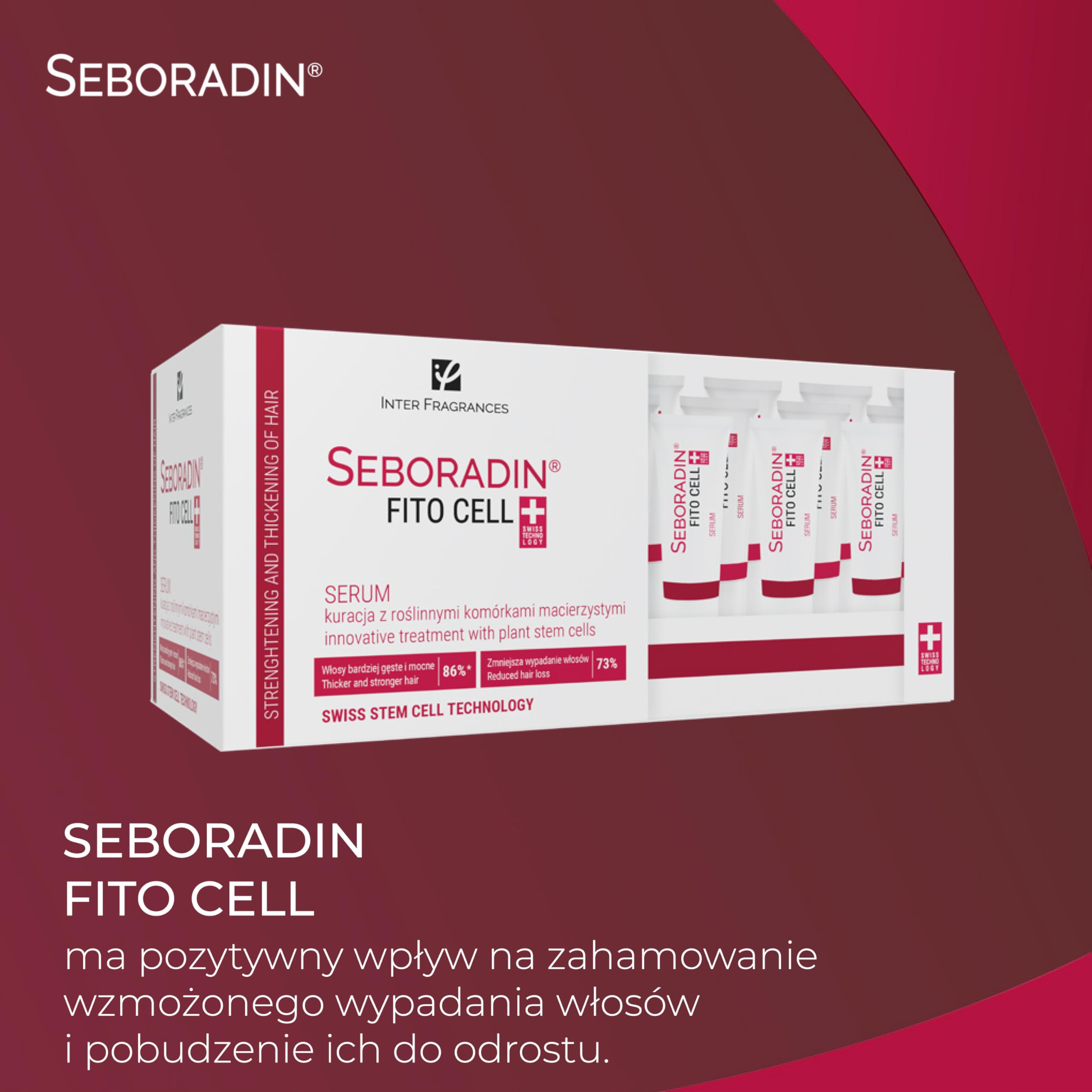 SEBORADIN Maria Red Set - Derma roller - Ampułki Forte - Serum Fitocell - Serum na Noc - Scalp Peeling - Szampon - Odżywka - Balsam bez Spłukiwania