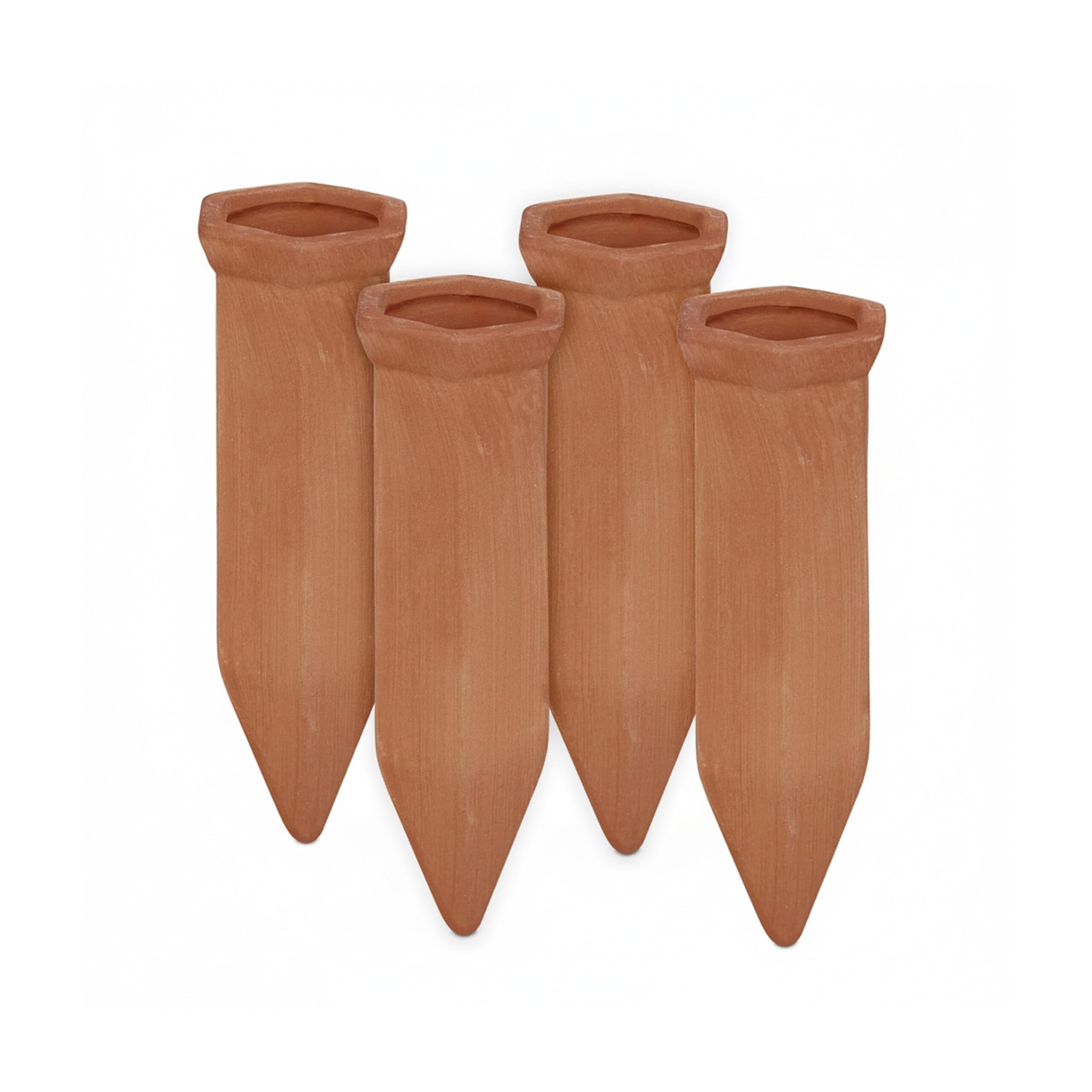 Relaxdays nawadniacz do kwiatów doniczkowych ceramiczny zestaw 4 szt. 1,5 l, z terakoty 15 x 5,5, x 5 cm