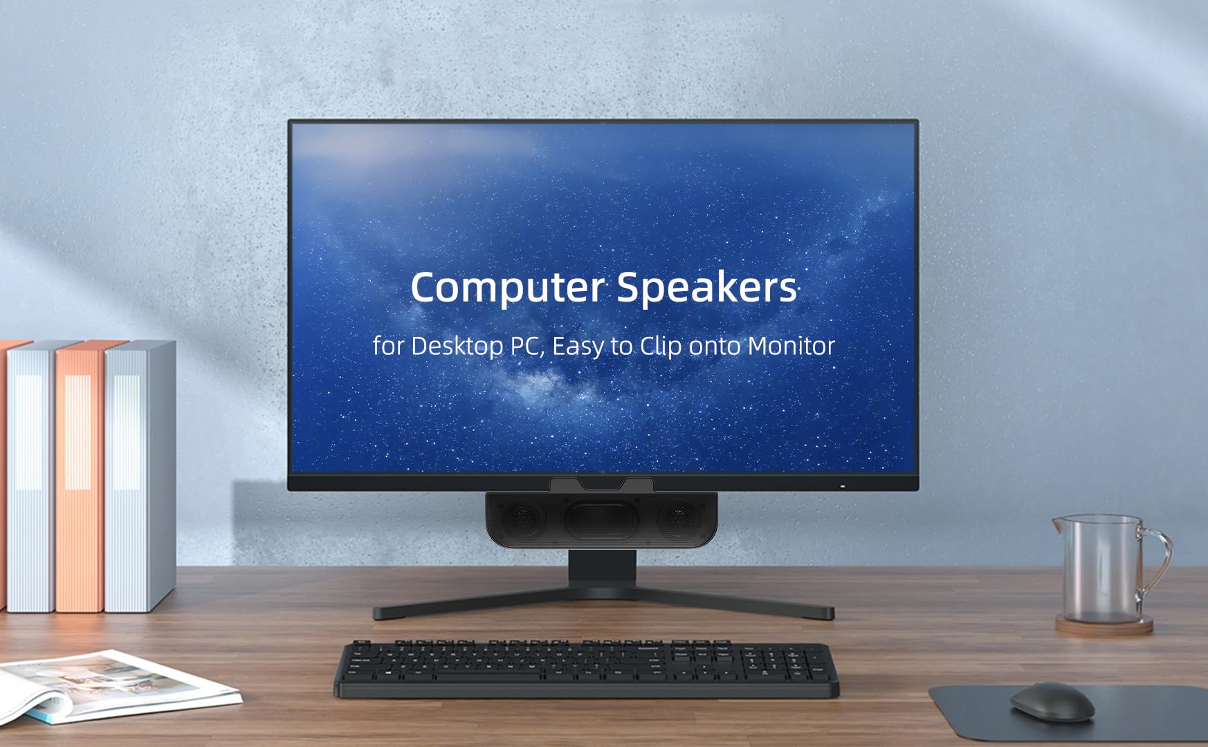 Altoparlanti per computer per PC desktop, altoparlanti monitor, plug-in USB, cablati, altoparlante esterno per laptop, soundbar per PC di piccole dimensioni, con suono forte, bassi profondi