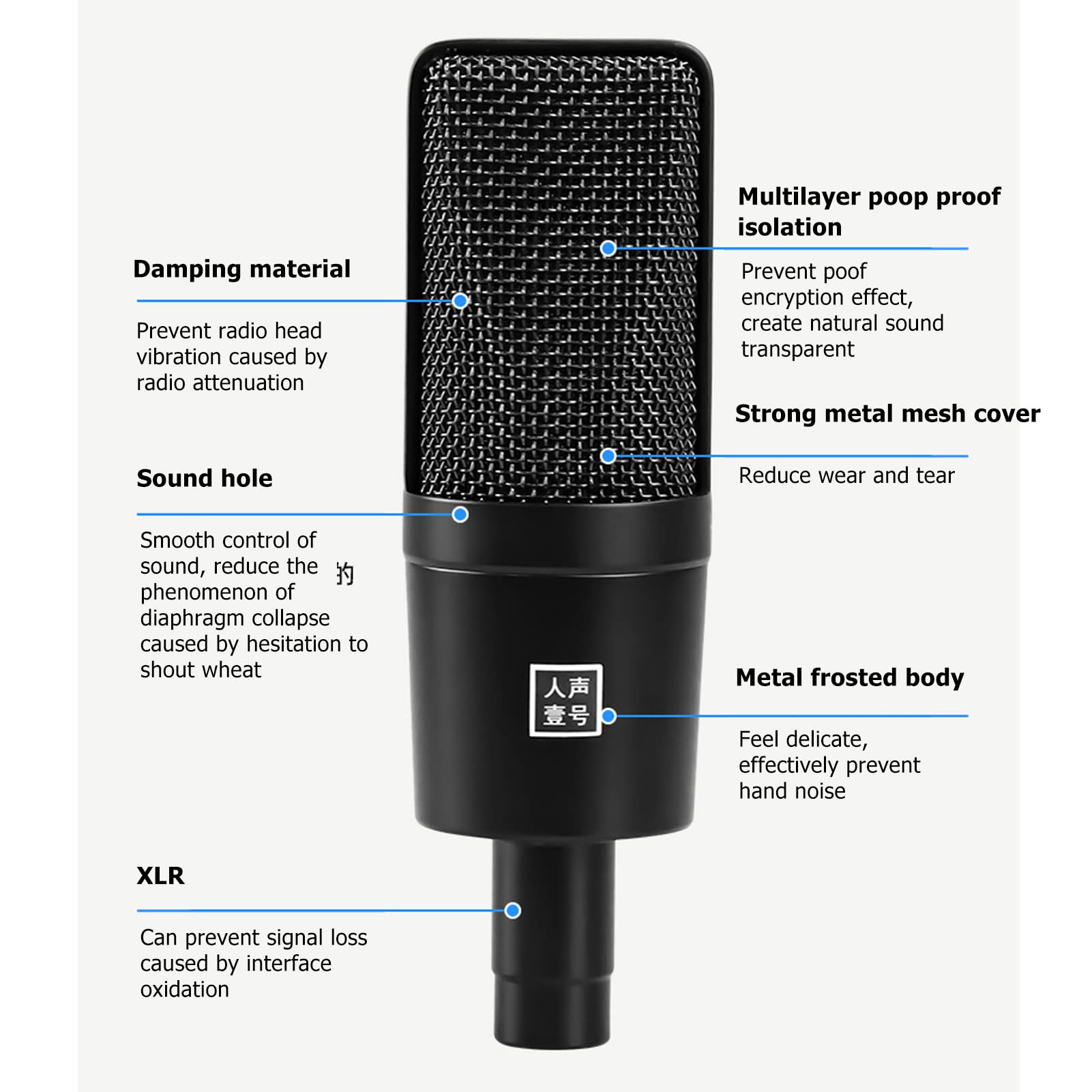 Mikrofon, Mikrofon Przewodowy Mikrofon Kardioidalny Cnser z Mocowaniem Amortyzującym do S Podcasting Streaming Broadcasting Asmr