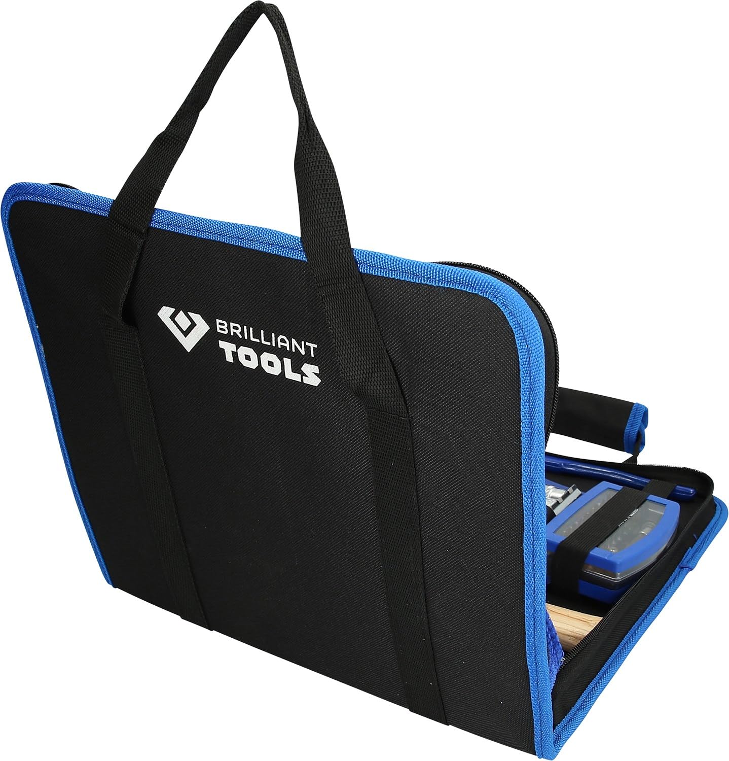 BRILLIANT TOOLS Sac à Outils en Nylon 58 Pièces BT024058 - Outils Universels pour Atelier - Idéal pour Travaux Maison, Voiture, Vélo et Moto - Outils Ultra Résistant - Kit de Base Complet