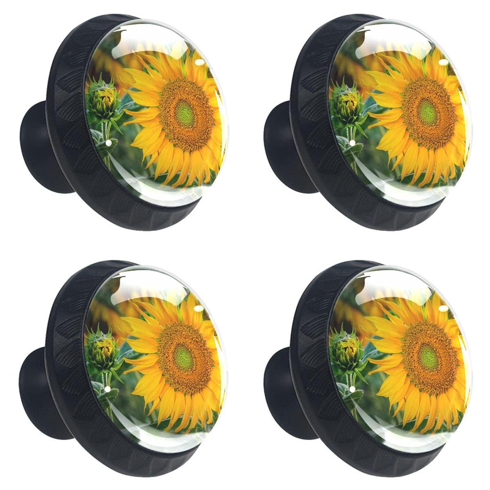Boutons de tiroir tournesol en verre pour illuminer la décoration de votre cuisine