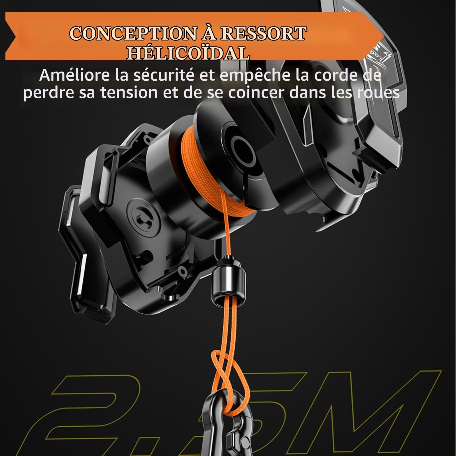 Corde de Remorquage pour Vélo Enfants, Corde de Traction Rétractable 2,5 M, Corde de Remorquage pour Parents-Enfants, Capacité 100 kg