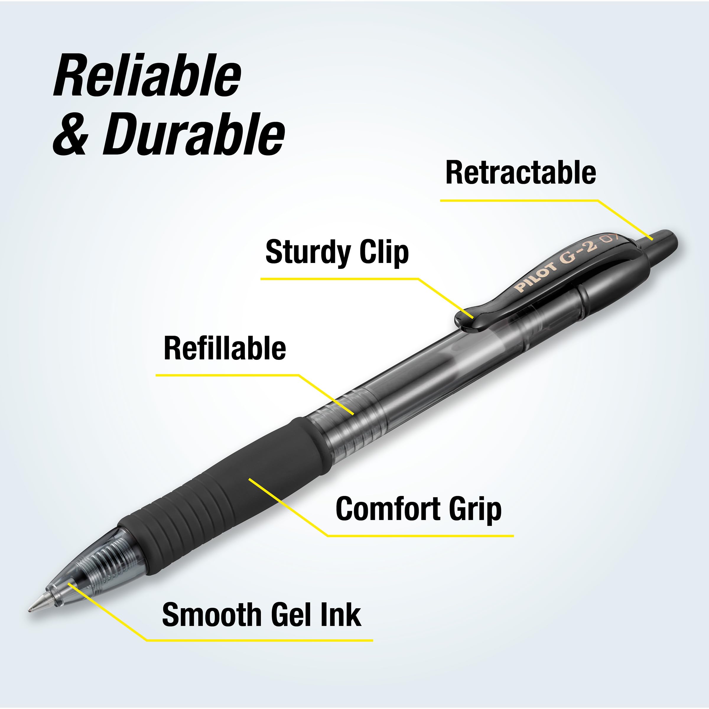 Pilot G2 Retractable Premium gel penne a sfera con inchiostro Punta fine 144 penne Black