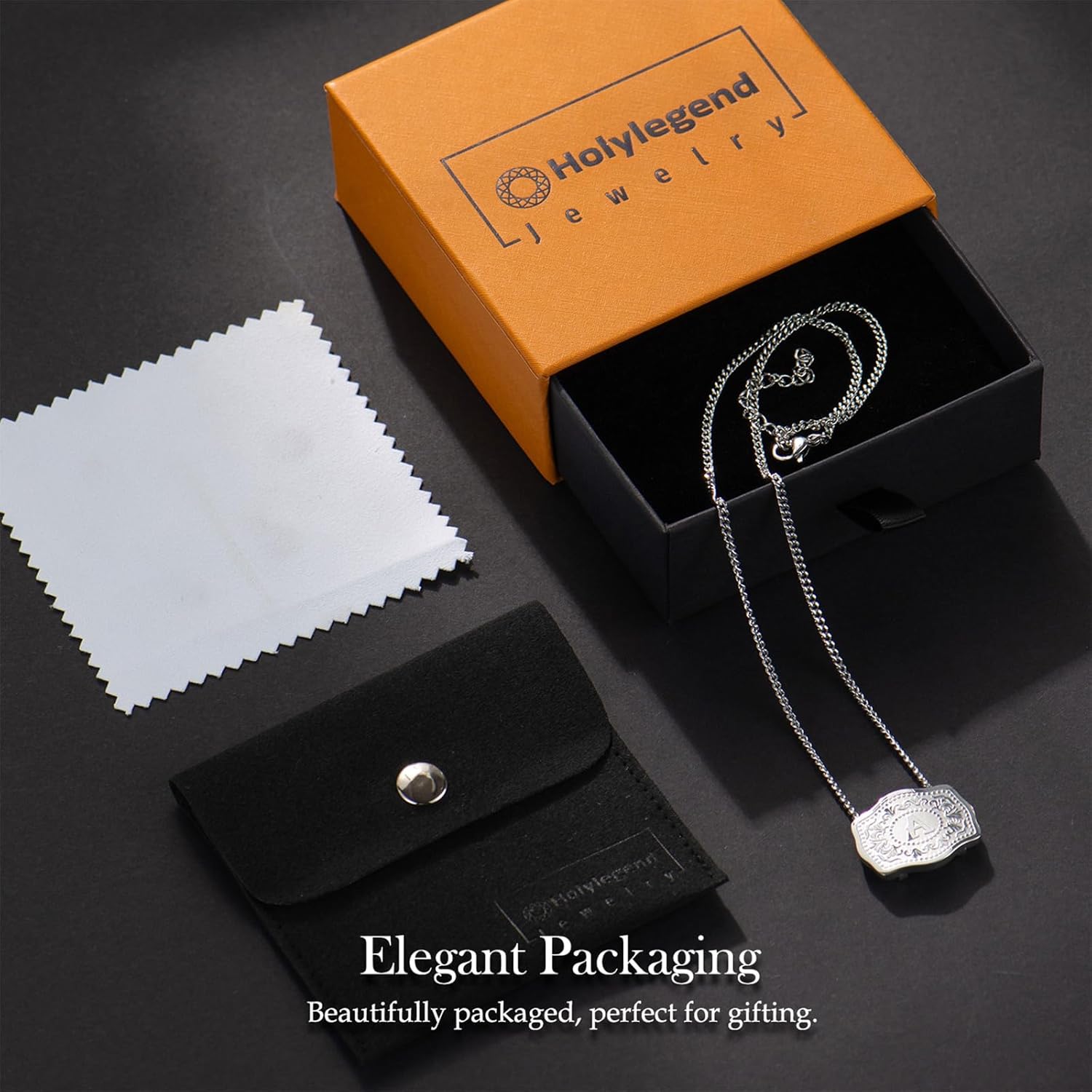 Rhodium-Plated Initial Letter Pendant Necklace with Embossed Belt Buckle, Western Cowgirl Initial Necklace for Women, Buy 1 Get 2 Chains, Personalized Jewelry Gift for Women and Men - Image 7