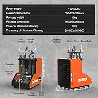 Vista 8 de CMTOOL 12 funciones, máquina de prueba de inyector de combustible ultrasónico, kit de limpieza y prueba de inyector de 4 cilindros de 70 W, 9 modos