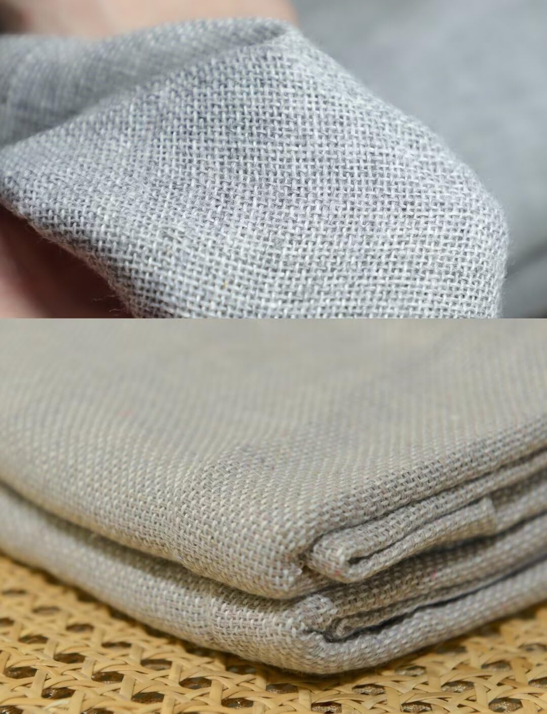 Tela para Respaldo de Alfombra, Tela para Bordado Hecho a Mano, Tela Mixta de algodón y poliéster (Gris Blanco, 200 x 600 cm)