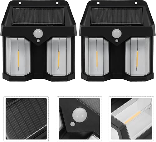 Miniatura 8 de GALPADA 2 luces solares para valla al aire libre, bombillas de filamento de tungsteno para exteriores, lámparas de pared alimentadas por energía