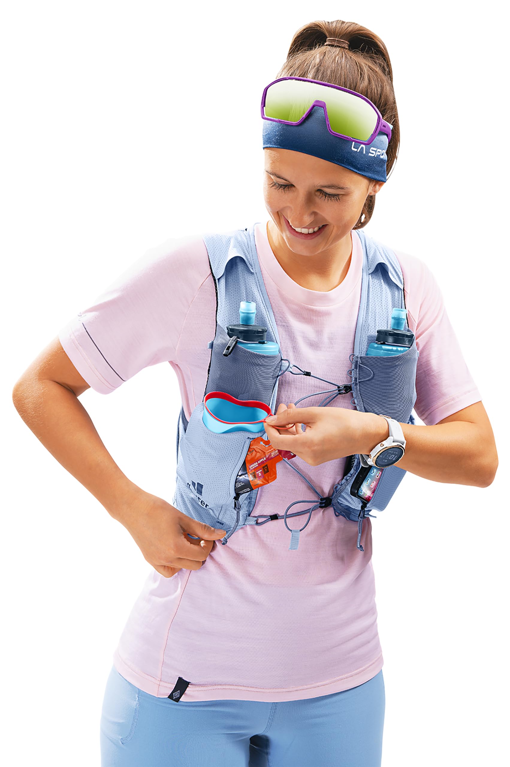 deuter Traick 5 SL Damen Trail Running Weste incl. 2X deuter Streamer Flasks 500ml