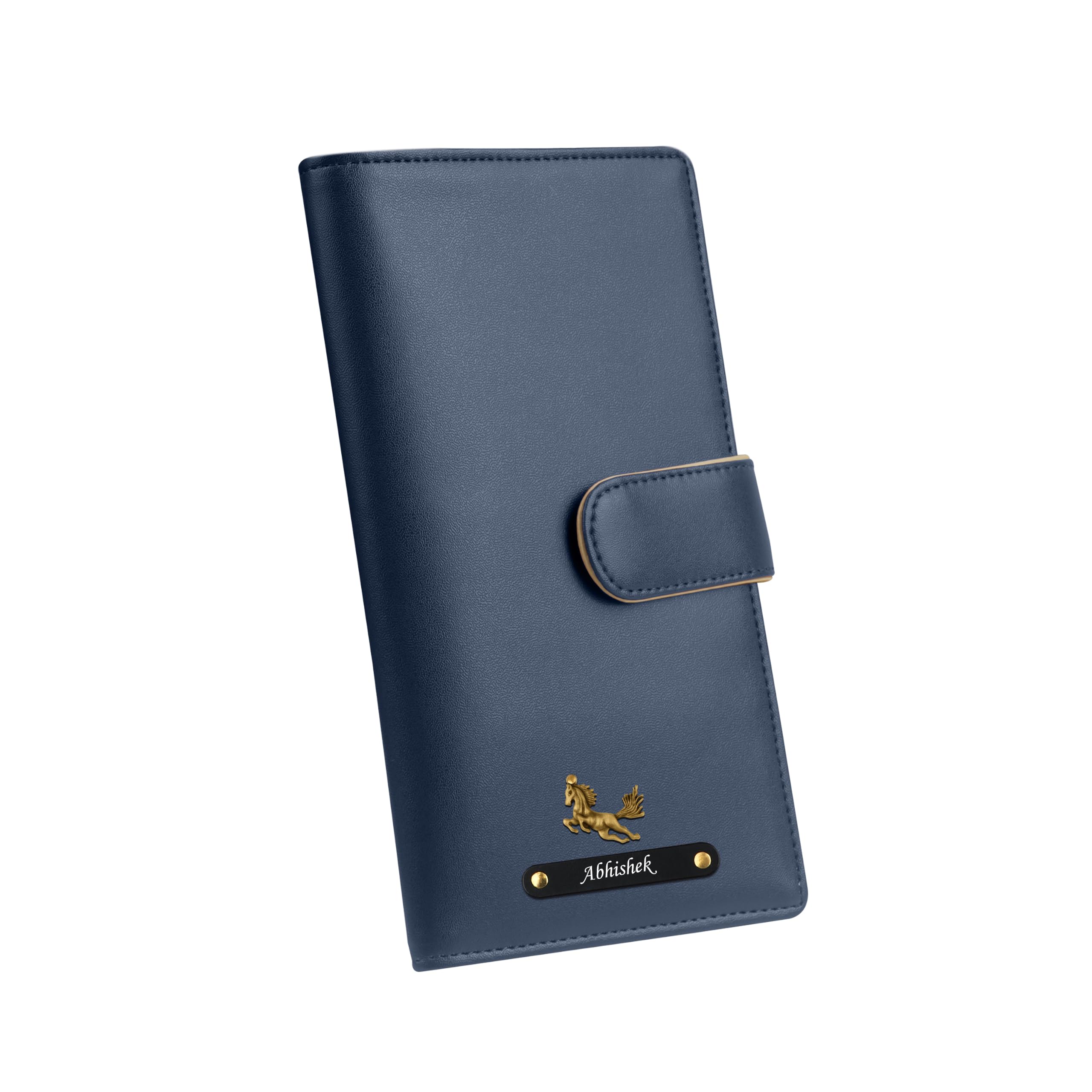 Travel Mark Personalized Passport Holder Wallet with Name & Charm, Premium Travel Document Organizer, Passport Cover with Card Slots, ID Window, Cash Holder, Coin Pocket (Blue)-image-30