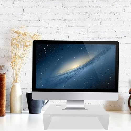 Miniatura 5 de jojofuny Ergonomic Monitor Stand Riser Desk Bracket with Non-skid Feet for Laptops Printers Up to Smooth Platform Laptop Stand for Comfortable