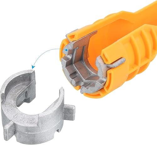 Miniatura 5 de PATIKIL Instalador de grifo y fregadero, llave multiusos 8 en 1, herramienta de fontanería para inodoro y lavabo, color amarillo