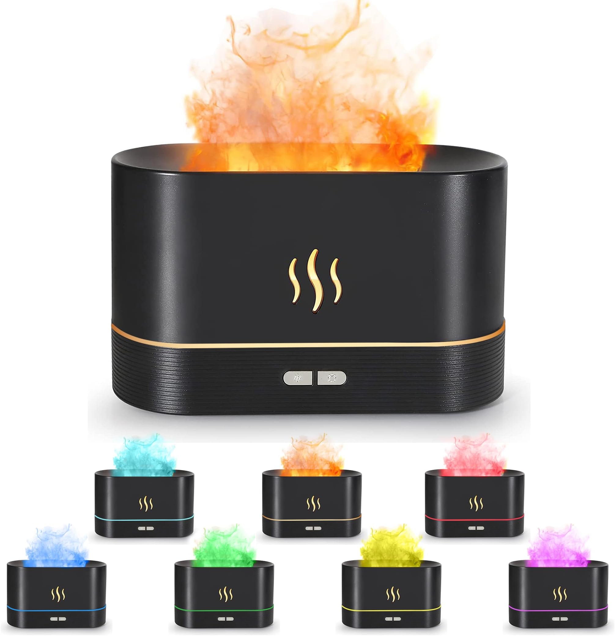 Shopos Flame Diffuser Neues Modell 7-Farben-Licht 2023 Upgrade