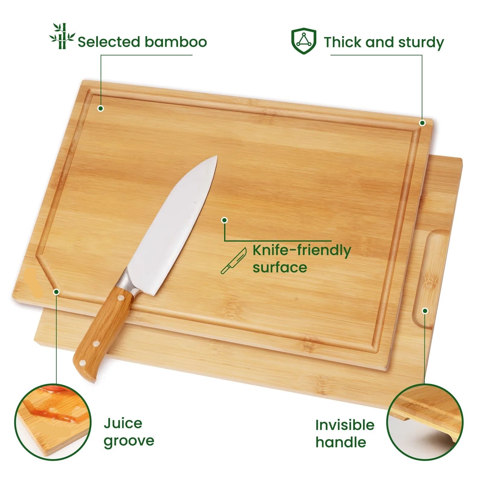 Tablas de Picar, Juego De 3 Tablas Cortar Bambú Para Cocina para cocina