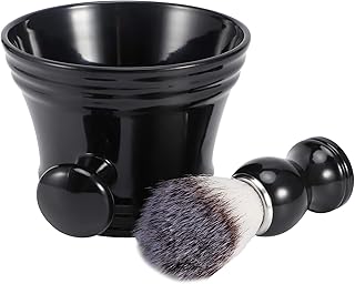 Kit de pincel de barbear masculino, tigela de barbear escova de limpeza de barbeiro ferramenta de barbear para mostache conjunto de barbear de barba fácil de armazenar para homens kit de barbear de barbeiro