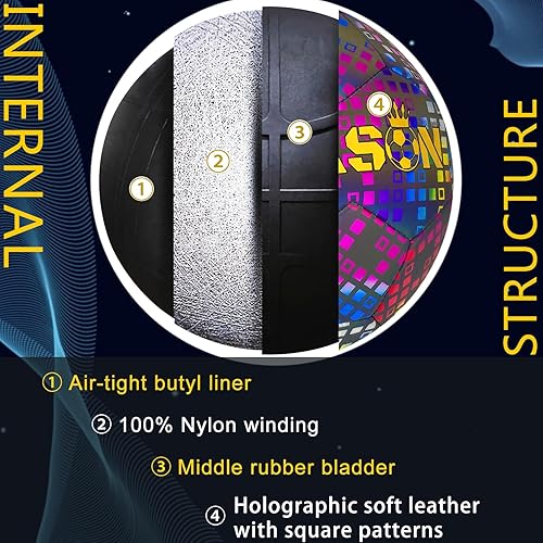 Miniatura 6 de Balón de fútbol holográfico brillante, reflectante para entrenamiento en interiores y exteriores, regalo para niños, niñas, jóvenes y hombres