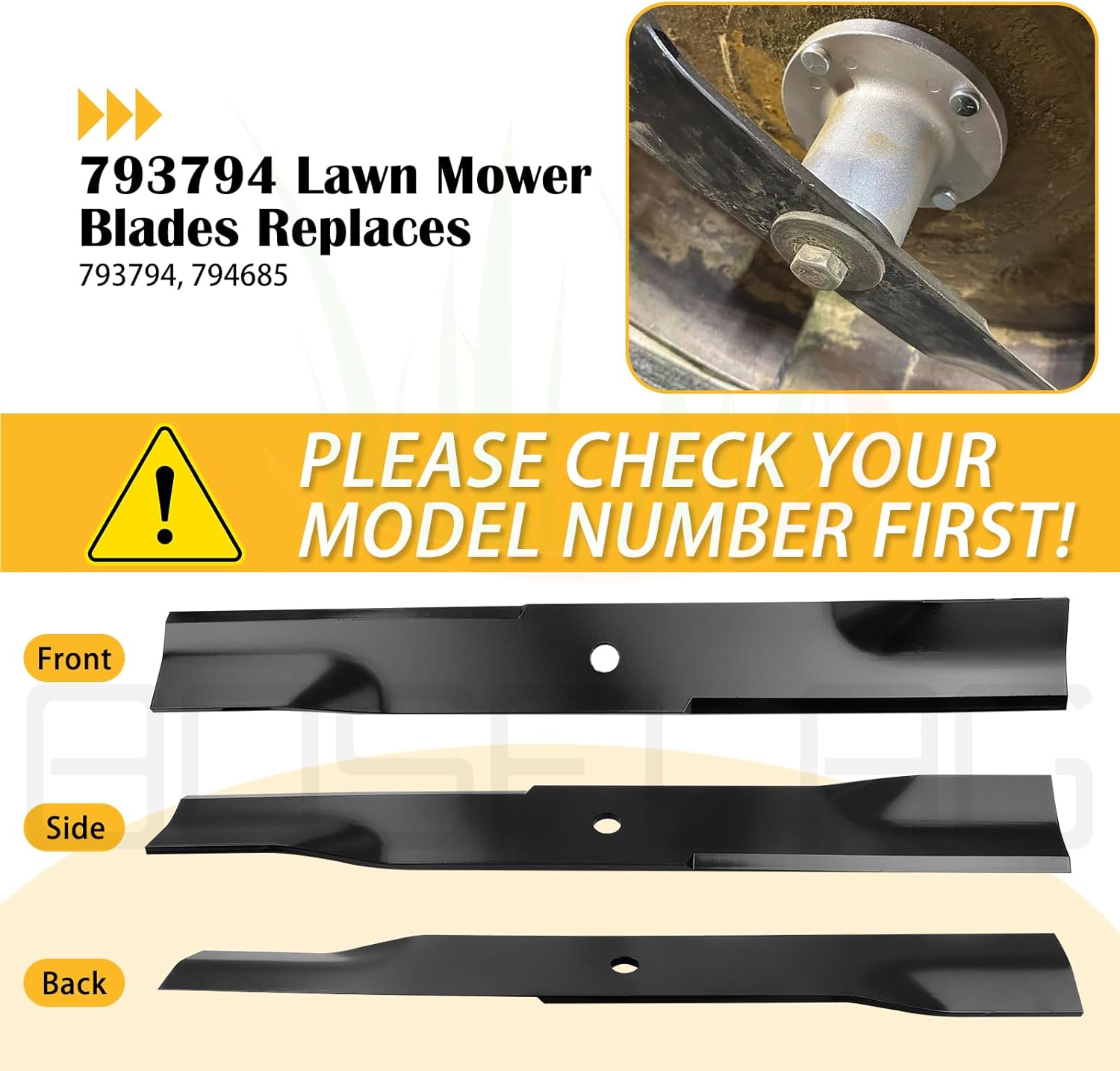 3 Pack 793794 Low Lift Mower Blades with Hardware Replaces 794685 794230 794214 603992 600901 for Hustler 60 inch Mower Blades Hustler Raptor sd 60 Blades Hustler fastrak 60 inch Mower Blades