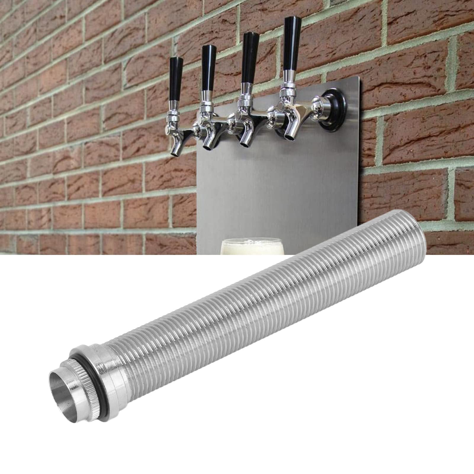 Fyearfly Rubinetto Prolunga per Birra alla Spina G5/8, 150mm Rubinetto del Barile di Birra per La Produzione di Birra Flangia di Bloccaggio Estesa Filettatura Erogatore di Birra alla Spina Domestica