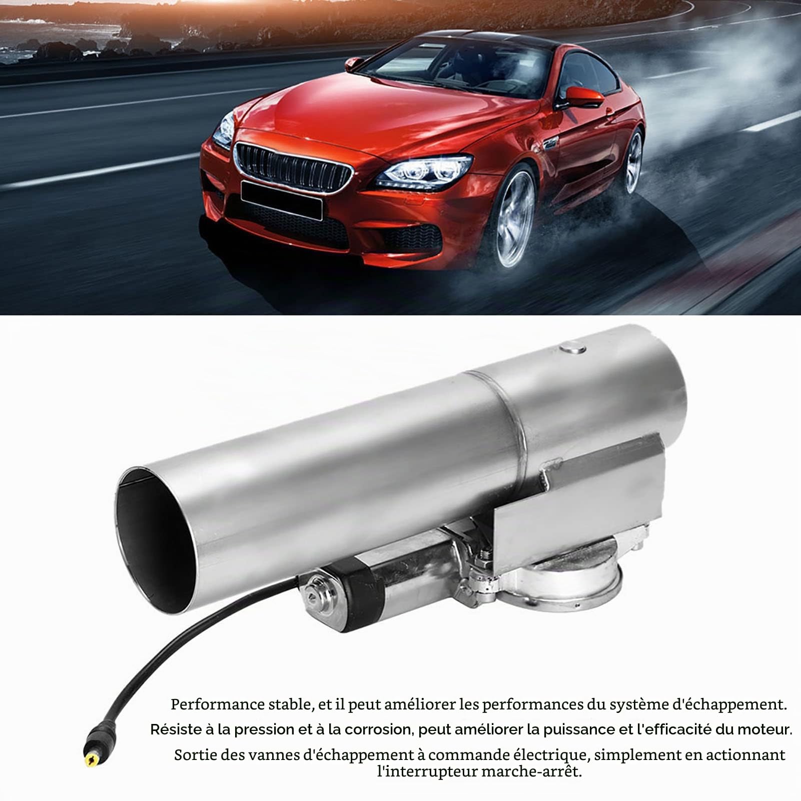 Moteur de Coupure D'échappement électrique 2.5in Acier Inoxydable Tuyau de Descente D'échappement électrique Découpe E-Cut Out Valve Télécommande Accessoires de Voiture