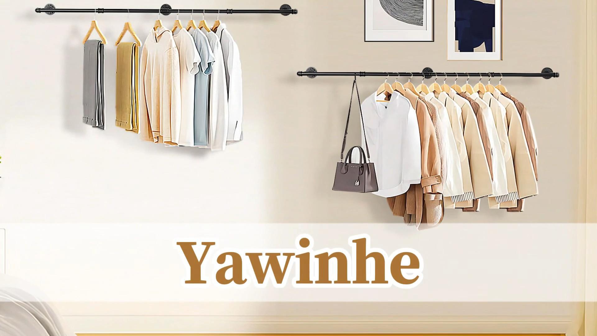 Yawinhe 64cm kledingstang voor aan de muur, industrieel buizen Yawinhe 64cm kledingstang voor aan de muur, industrieel buizen