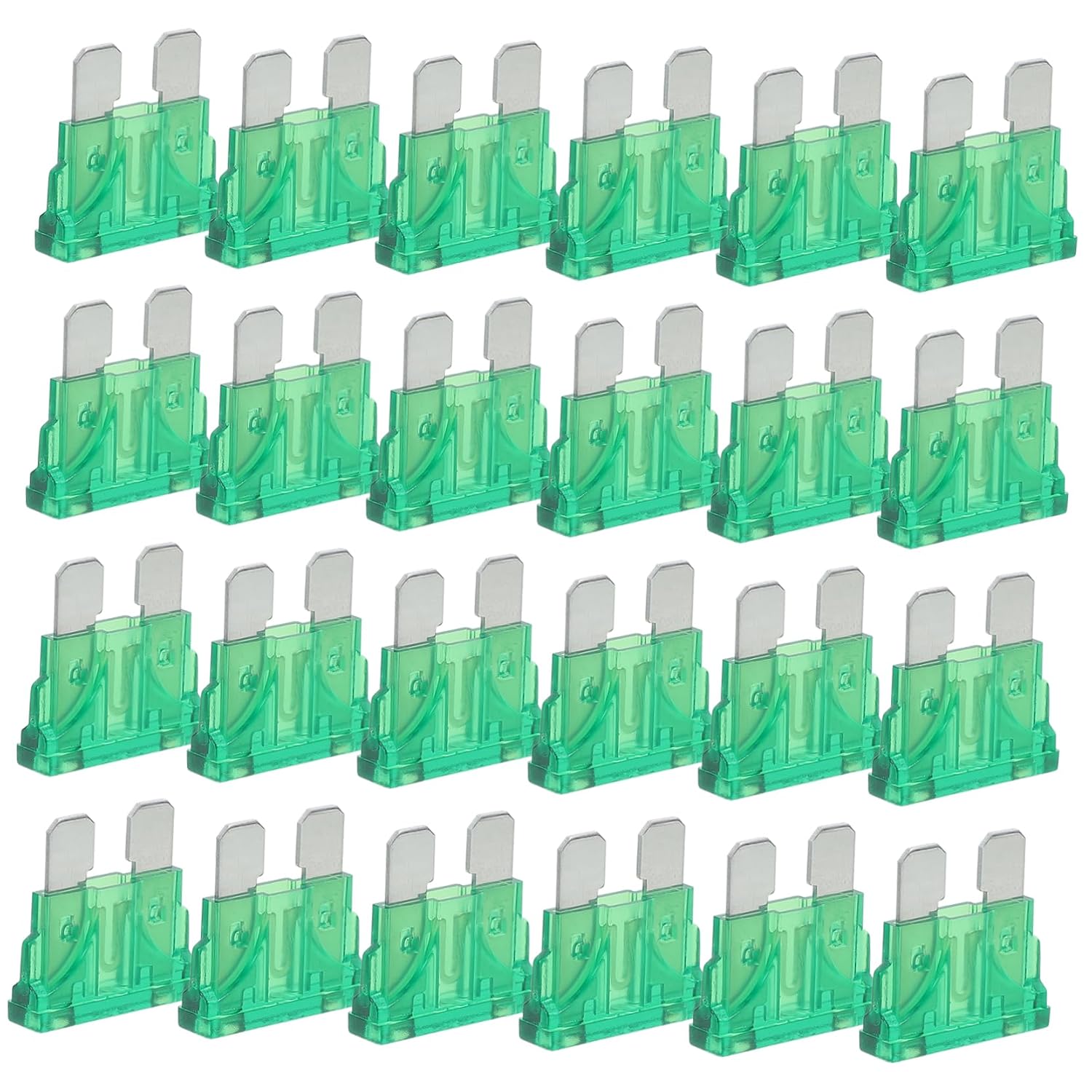 Kit de 60 fusibles metálicos para automóvil, camiones, RV y embarcaciones – Fusibles tipo enchufe, 30 A, 32 V, material zinc miniatura 1