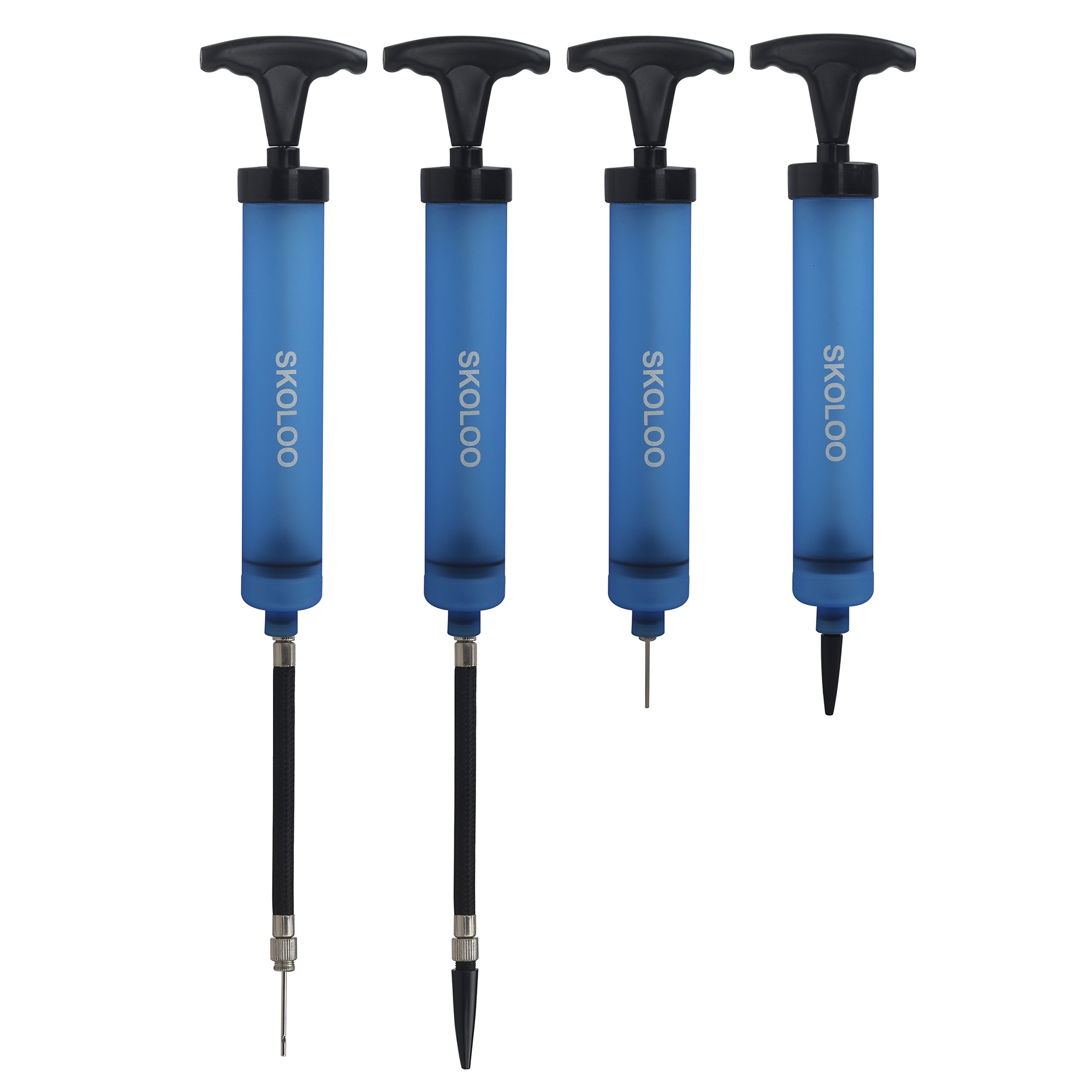 Kit de inflador de bomba de aire portátil de 10 pulgadas con aguja, boquilla, manguera de extensión para fútbol, baloncesto, fútbol, voleibol, waterpolo, rugby, ejercicio, pelota deportiva, 9