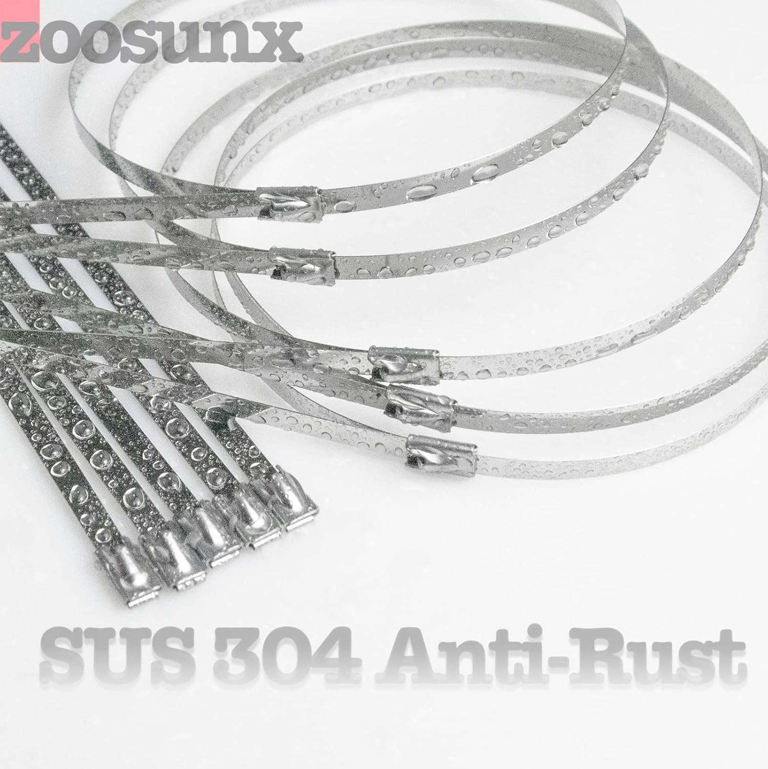 Metal Zip Ties & Aviation Tin Snips, 100PCS 11.8 Inch 304 Stainless Steel Heavy Duty Self-locking Zip Ties & Heavy Duty Metal Cutters for Exhaust Wrap, Fences, Pipes, Chain Links