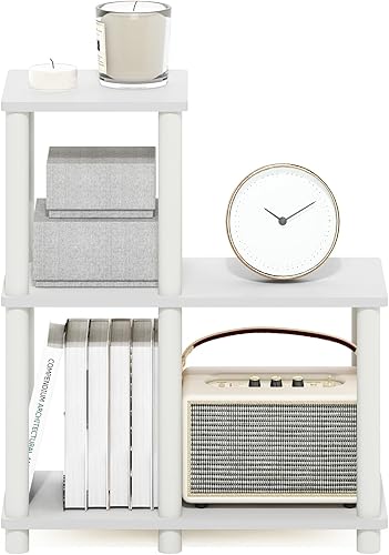 Miniatura 4 de Furinno Turn-N-Tube - Estantes de almacenamiento, estante para libros de 5 niveles, estante esquinero, estantes abiertos sin herramientas, para