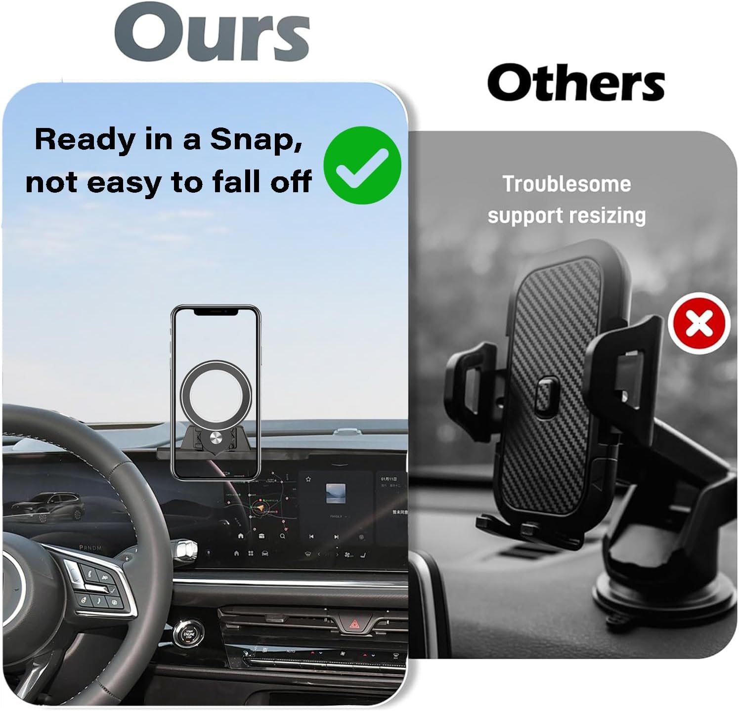 Car Phone Holder for Buick Envision 2024 2025 Accessories Apply to 30 Inch Touch Screen Fixed Clip Magnetic Cell Phone Mount Hands-Free 360 Degree Rotation
