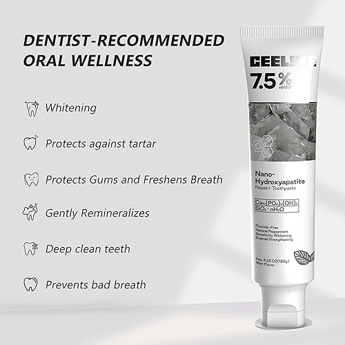 Miniatura 2 de Pasta de dientes hidroxiapatita al 7.5%  Fortalece el esmalte, protege las encías y refresca el aliento  Sin flúor, ideal para dientes sensibles,